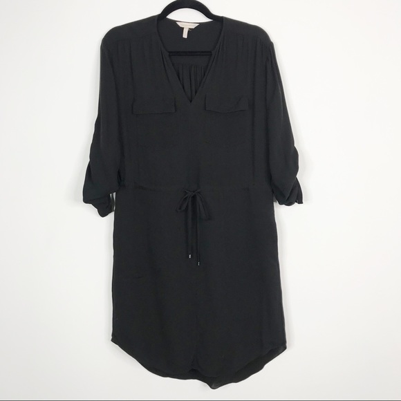 Rebecca Taylor Silk Tie Waist Dress Black Size 0 - Picture 1 of 10